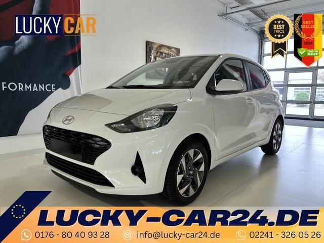 Lagerfahrzeug Hyundai i10 - GO  1.0 MT 46 kW (63 PS) 5 Jahre Herstellergarantie, Klimaautomatik, Navigationssystem, Apple CarPlay & Android Auto, Sitzheizung, Lenkradheizung, Einparkhilfe hinten, Rückfahrkamera, Privacy Glass, 15" Leichtmetallfelgen, uvm.