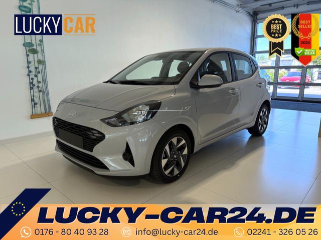 Lagerfahrzeug Hyundai i10 - 1.2 MT 57 kW (79 PS) Klimaanlage, Radio, DAB, Bluetooth, Apple CarPlay, Android Auto, Navigationssystem, Einparkhilfe hinten, Rückfahrkamera, elektrische Fensterheber vorne, LED-Tagfahrlicht, 15 Zoll Leichtmetallfelgen, uvm.