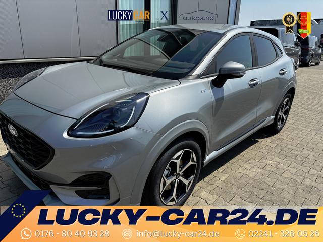 Lagerfahrzeug Ford Puma - ST-Line 1.0 EcoBoost 125PS AUTOMATIK, SOLAR-SILVER Metallic, 17" Alu, NAVIGATION, Klimaautomatik, Privacy-Glas, Parksensoren hinten, Rückfahrkamera, Tempomat, Sportfahrwerk