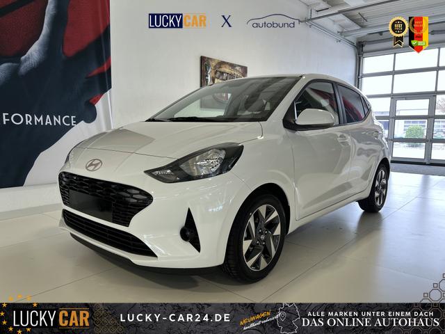 Lagerfahrzeug Hyundai i10 - GO  1.0 MT 46 kW (63 PS) 5 Jahre Garantie, Klimaautomatik, Navigationssystem, Apple CarPlay & Android Auto, Sitzheizung, Lenkradheizung, Einparkhilfe hinten, Rückfahrkamera, Privacy Glass, 15" Leichtmetallfelgen, uvm.