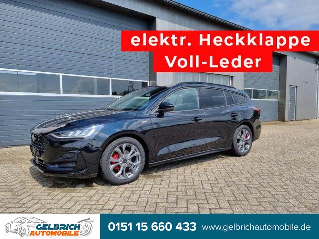 Ford Focus Turnier - 1.0 125PS ST-Line X Voll-Leder elektr. Heckklappe Winterpaket Rückf.Kamera ACC Klimaautomatik Sitzheizung Lenkradheizung Frontscheibe beheizb. Ford-Navi SYNC 4 B+O Sound DAB+ Bluetooth Apple Carplay Android Auto PDC v+h 2xKeyless 17-LM