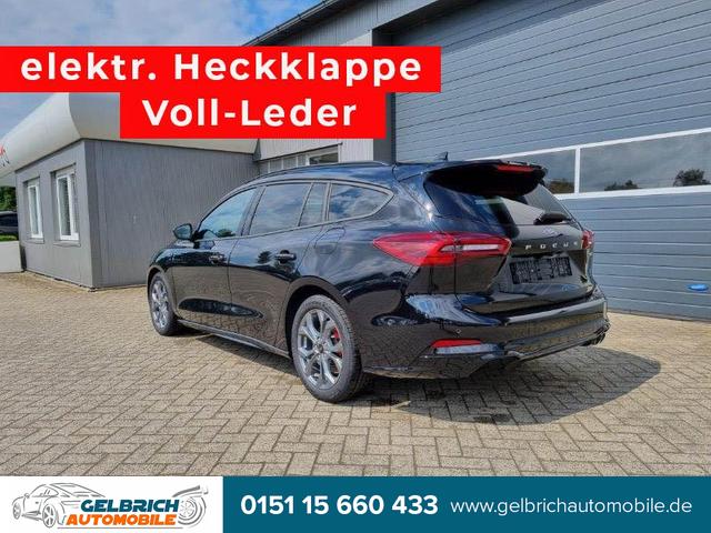 Ford Focus Turnier - 1.0 125PS ST-Line X Voll-Leder elektr. Heckklappe Winterpaket Rückf.Kamera ACC Klimaautomatik Sitzheizung Lenkradheizung Frontscheibe beheizb. Ford-Navi SYNC 4 B+O Sound DAB+ Bluetooth Apple Carplay Android Auto PDC v+h 2xKeyless 17-LM