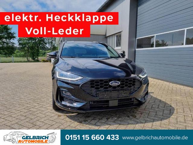 Ford Focus Turnier - 1.0 125PS ST-Line X Voll-Leder elektr. Heckklappe Winterpaket Rückf.Kamera ACC Klimaautomatik Sitzheizung Lenkradheizung Frontscheibe beheizb. Ford-Navi SYNC 4 B+O Sound DAB+ Bluetooth Apple Carplay Android Auto PDC v+h 2xKeyless 17-LM