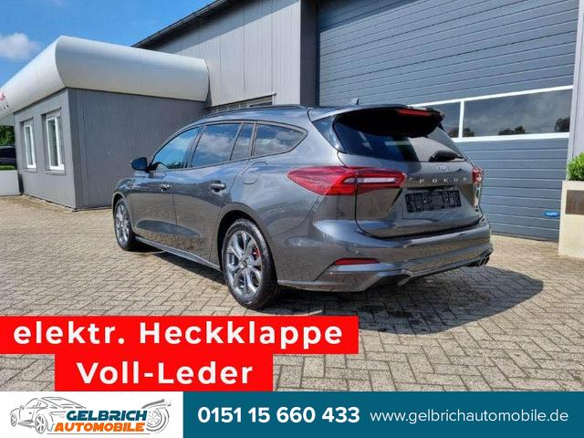 Ford Focus Turnier - 1.0 125PS ST-Line X Voll-Leder elektr. Heckklappe Winterpaket Rückf.Kamera ACC Klimaautomatik Sitzheizung Lenkradheizung Frontscheibe beheizb. Ford-Navi SYNC 4 B+O Sound DAB+ Bluetooth Apple Carplay Android Auto PDC v+h 2xKeyless 17-LM