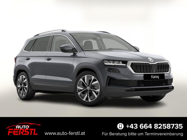 Lagerfahrzeug Skoda Karoq - Selection TSI 150 DSG Pano AHK NavC SideA Leder ACC