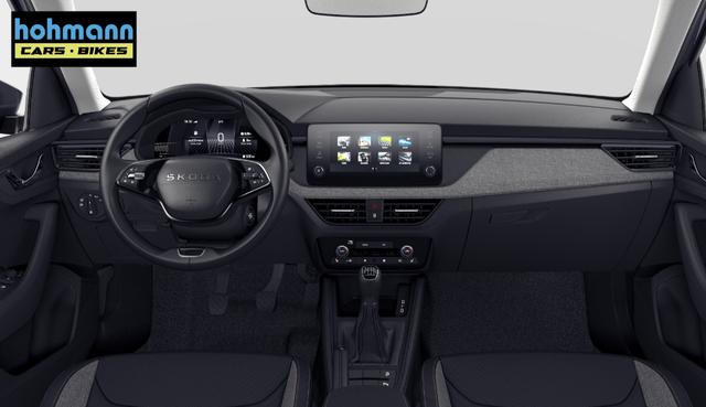 Skoda Kamiq Extra 1.0 TSI 116PS, 5 J Garantie, METALLIC, ANH&Auml;NGERKUPPLUNG, 16" Alu, Climatronic, Radio 8" + SmartLink, Parksensoren hinten, R&uuml;ckfahrkamera, Sitzheizung, SunSet, Tempomat, Armlehne, NSW, LED-Scheinwerfer, Dachreling, Virtual Cockpit, Reserverad 