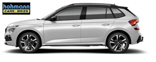 Skoda Kamiq Monte Carlo 1.5 TSI 150PS DSG, 5J GARANTIE, WEISS-MET/Dach schwarz, 18" ALU, AHK SCHWENKBAR, Panoramadach, Matrix-LED, Parksensoren v/h, Kamera, Tempomat, Virtual Cockpit (8"!!), Kessy, Winter-Paket, Climatronic, Radio 8", SmartLink, NSW, Sport-M-Lederlenkrad beheizt 
