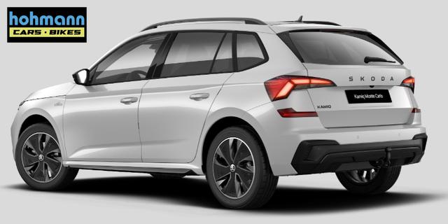 Skoda Kamiq Monte Carlo 1.0 TSI 115PS, 5J GARANTIE, METALLIC, ELE. HECKKLAPPE, ANH&Auml;NGERKUPPLUNG, BEH. FRONTSCHEIBE, MATRIX-LED, PANORAMADACH, Sitzheizung, Lenkradheizung, Ladeboden, ACC, SIDE Assist, Virtual Cockpit 10", Parksensoren, Kamera, KESSY, Privacy, 17" Alu, Climatroni 