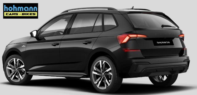 Skoda Kamiq Monte Carlo 1.5 TSI 150PS DSG, 5J GARANTIE, 18"ALU, METALLIC, ELE. HECKKLAPPE, ANH&Auml;NGERKUPPLUNG, BEH. FRONTSCHEIBE, MATRIX-LED, PANORAMADACH, Sitzheizung, Lenkradhzg, Ladeboden, ACC, SIDE Assist, Virtual Cockpit 10", Parksensoren, Kamera, KESSY, Privacy, Climatronic 