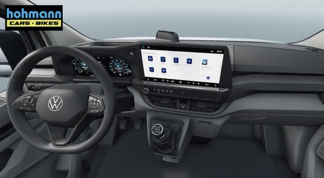 Volkswagen T7 Transporter (NEUES MODELL) KOSTENLOSE LIEFERUNG & PREISGARANTIE* 2.0 TDI 150PS 8-Gang-AUTOMATIKGETRIEBE, 6x Sitzpl&auml;tze, Einparkhilfe vorne, R&uuml;ckfahrkamera, Tempomat, Radio 13" + App-Connect, LED-Scheinwerfer, Digitales Cockpit 