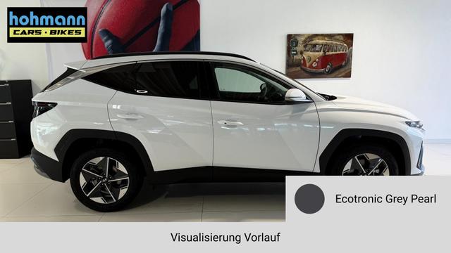 Hyundai TUCSON GO 1.6 T-GDI 48V 2WD DCT 117 kW (160 PS) Lenkradheizung, Sitzheizung, 2-Zonen-Klimaautomatik, Navigationssystem, Android Auto, Apple CarPlay, Induktive Ladestation, Radio, DAB, Smart-Key, Privacy Glass, Rückfahrkamera, 18 Zoll Leichtmetallfelgen, uvm. 