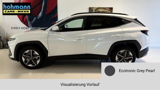Hyundai TUCSON GO 1.6 T-GDI 48V 2WD DCT 117 kW (160 PS) Lenkradheizung, Sitzheizung, 2-Zonen-Klimaautomatik, Navigationssystem, Android Auto, Apple CarPlay, Induktive Ladestation, Radio, DAB, Smart-Key, Privacy Glass, Rückfahrkamera, 18 Zoll Leichtmetallfelgen, uvm. 