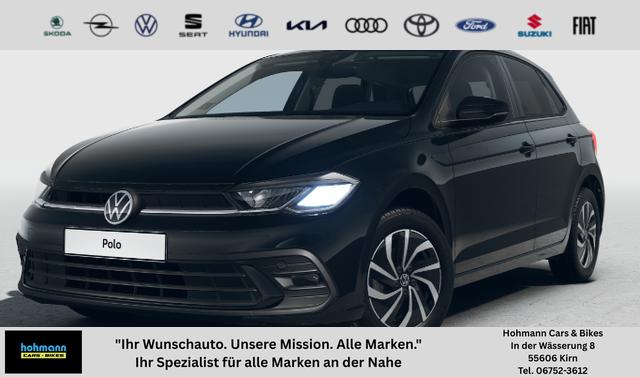 Volkswagen Polo - LIFE 1.0 TSI 95PS, 15" ALU, PARKSENSOREN HI, RADIO COMPOSITION/USB VO+HI/BT/DAB/APP-CONNECT KLIMA LED-SCHEINW./-RÜCKLEUCHTEN NEBELSCHEINW. LANE ASSIST MÜDIGKEITSERK. DIG. COCKPIT MUFU-LEDERLENKRAD AUßENSPIEGEL ANKLAPPBAR MITTELARML. DOPPELTER LADEBODEN