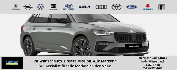 Skoda Scala - Monte Carlo Angebot f. Menschen mit Behinderung ab 50 %! 1.0 TSI 115PS, Panoramadach, 17"Alu, Climatronic, MATRIX-LED, Kessy, Verlängerte Heckscheibe, SunSet, Parksensoren vorn/hinten, Rückfahrkamera, Tempomat, Winter-Paket, Sport-M-Lederlenkrad beheizt, Virtual Co