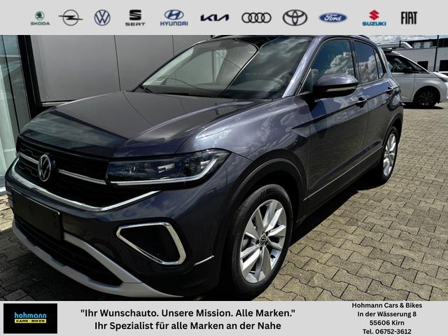 Volkswagen T-Cross - LIFE 1.0 TSI 115PS DSG/AUTOMATIK, Rauch-Grau-Metallic, Parksensoren v/h, Rückfahrkamera, Privacy-Glas, Sitzheizung, Climatronic, IQ LIGHT MATRIX-LED, Radio Ready2Discover+Wireless App-Connect, 17" Alu, KEYLESS, M-Lederlenkrad, Dachreling