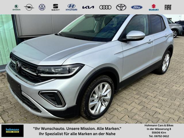 Volkswagen T-Cross - LIFE 1.0 TSI 115PS DSG/AUTOMATIK, Silber-Metallic, Parksensoren v/h, Rückfahrkamera, Privacy-Glas, Sitzheizung, Climatronic, IQ LIGHT MATRIX-LED, Radio Ready2Discover+Wireless App-Connect, 17" Alu, KEYLESS, M-Lederlenkrad, Dachreling