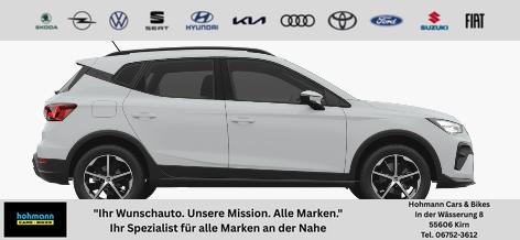 Seat Arona - Style Edition 1.0 TSI 115PS, 5 Jahre Garantie, Sitzheizung, Klima, ACC/Tempomat, M-Lederlenkrad, 16" Alufelgen, R&uuml;ckfahrkamera, Parksensoren hinten, Radio 8,25"/Bluetooth + FULL-LINK, LED-Scheinwerfer/LED-R&uuml;ckleuchten, Nebelscheinwerfer, 4x elektr. FH, Dachreling