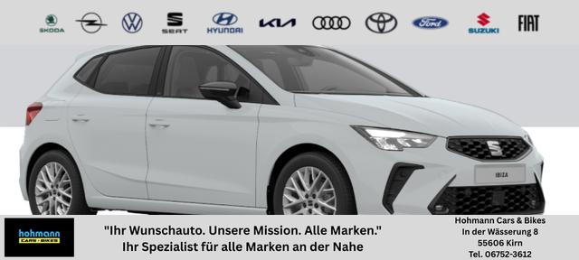 Seat Ibiza - FR Edition 1.0 TSI 95PS, 5J GARANTIE, SITZHEIZUNG, 2Z-CLIMATRONIC, 16" ALUFELGEN, ACC/Tempomat, M-Lederlenkrad, Parksensoren VORN/hinten + R&Uuml;CKFAHRKAMERA, KESSY, Privacy-Glas, Radio 8,25"/Bluetooth FULL LINK, LED-Scheinwerfer, Armlehne