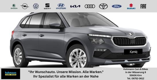Skoda Kamiq - Extra 1.0 TSI 116PS, 5 J Garantie, METALLIC, ANH&Auml;NGERKUPPLUNG, 16" Alu, Climatronic, Radio 8" + SmartLink, Parksensoren hinten, R&uuml;ckfahrkamera, Sitzheizung, SunSet, Tempomat, Armlehne, NSW, LED-Scheinwerfer, Dachreling, Virtual Cockpit, Reserverad