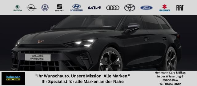 Cupra Leon Sportstourer - Basis 1.5 eTSI 150PS DSG (AUTOMATIK), SCHWARZ, ANH&Auml;NGERKUPPLUNG, ELEKTR. HECKKLAPPE, KESSY, ALARM, R&Uuml;CKFAHRKAMERA, 18" Alu, Sitzheizung, M-Lederlenkrad beheizt, Parksensoren vorne und hinten, Adaptiver Tempomat, 3-Zonen-Climatronic, Radio 12,9" + Full Link