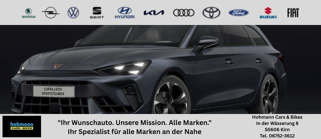 Cupra Leon Sportstourer - Basis 1.5 eTSI 150PS DSG (AUTOMATIK), Grau-MET, MATRIX-LED, NAVI, INTELLIGENT-DRIVE-PAKET, ANH&Auml;NGERKUPPLUNG, ELEKTR. HECKKLAPPE, KESSY, ALARM, R&Uuml;CKFAHRKAMERA, 18" Alu, Sitzheizung, M-Lederlenkrad beheizt, Parksensoren vorne und hinten, 3Z-Climatronic