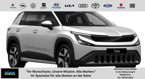 Skoda Epiq - Essence 35, 115PS 38,5 kWh, 5 Jahre Garantie (8J auf Batterie), Climatronic, Infotainment 13,1" + Smartlink, Parksensoren hinten, ACC, Side Assist, M-Lederlenkrad, Dachreling