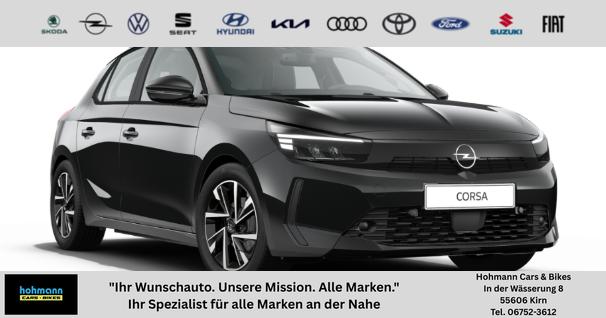 Opel Corsa - (ca. 37% Preisvorteil) 1.2 Turbo 100PS "EDITION", Schwarz-Metallic, 16" Alufelgen, Sitzheizung, Lederlenkrad beheizt, Parksensoren hinten, Klimaanlage, Radio AndroidAuto/Apple CarPlay, Tempomat, ZV mit Fernbedienung