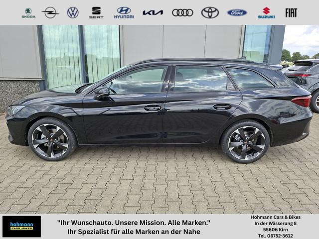 Cupra Leon Sportstourer - Basis 1.5 eTSI 150PS DSG (AUTOMATIK), SCHWARZ, ANH&Auml;NGERKUPPLUNG, ELEKTR. HECKKLAPPE, KESSY, ALARM, R&Uuml;CKFAHRKAMERA, 18" Alu, Sitzheizung, M-Lederlenkrad beheizt, Parksensoren vorne und hinten, Adaptiver Tempomat, 3-Zonen-Climatronic, Radio 12,9" + Full Link