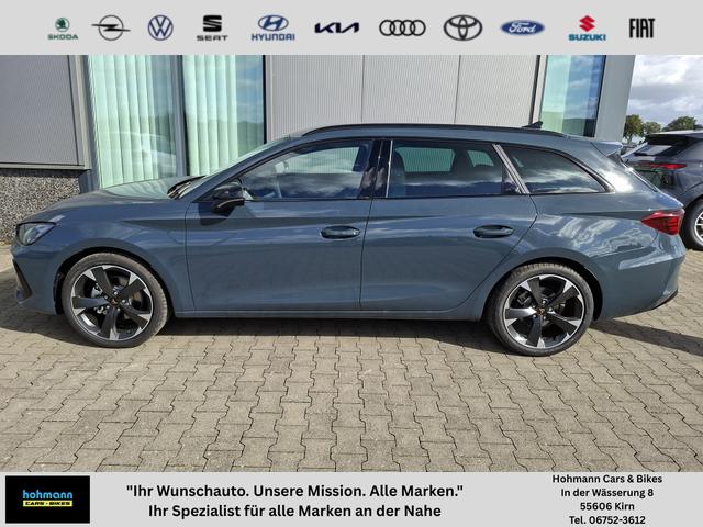 Cupra Leon Sportstourer - Basis 1.5 eTSI 150PS DSG (AUTOMATIK), Fjord-Blau, ANH&Auml;NGERKUPPLUNG, ELEKTR. HECKKLAPPE, KESSY, ALARM, R&Uuml;CKFAHRKAMERA, 18" Alu, Sitzheizung, M-Lederlenkrad beheizt, Parksensoren vorne und hinten, Adaptiver Tempomat, 3-Zonen-Climatronic, Radio 12,9" + Full Link
