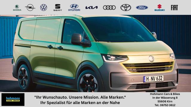 Volkswagen T7 Kastenwagen - kurz E-Transporter BEV mit 1.Gang Automatik 100 kW, Klimaautomatik f&uuml;r 1 Zone, Au&szlig;enspiegel elektr. klappbar, Ladekabel 5 m Mode 3 Typ 2 31 A Tasche