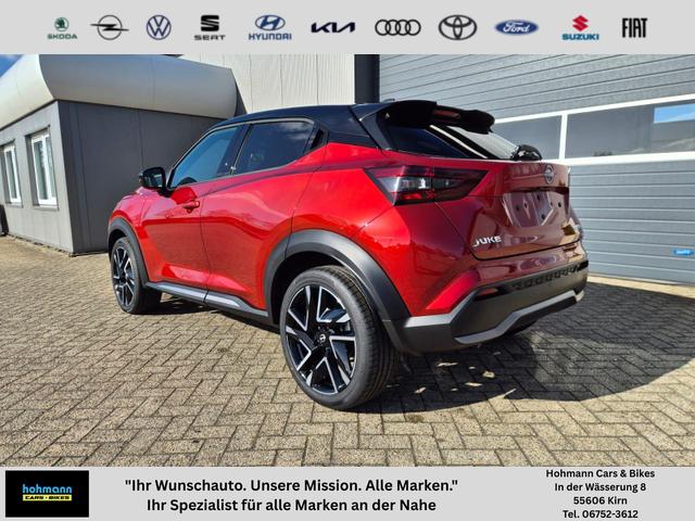 Nissan Juke - 1.0 DIG-T 114PS N-Design Automatik Teil-Leder Klimaautomatik Sitzheizung Lenkradheizung PDC v+h R&uuml;ckf.Kamera Navi 19"LM Bluetooth Touchscreen Apple CarPlay Android Auto
