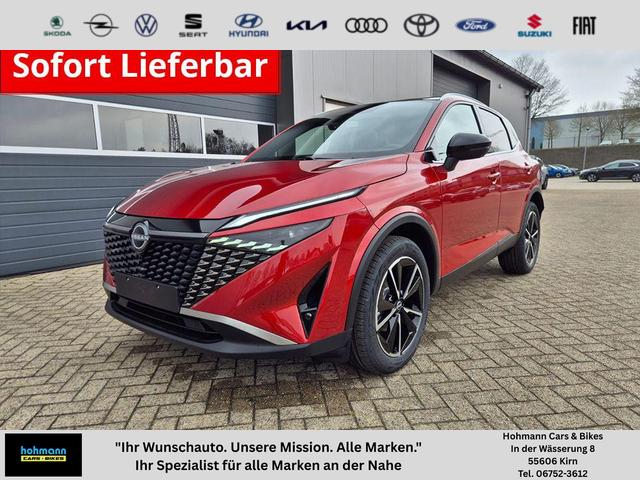 Nissan Qashqai - 1.3 DIG-T MHEV 158 PS X-Tronic Tekna Voll-Leder Klimaautomatik PanoGlasdach Sitzheizung Lenkradheizung Navi Head-Up Display elektr. Heckklappe ACC PDC v+h 360&deg;Kamera DAB Bluetooth Touchscreen Apple CarPlay Android Auto 19"LM