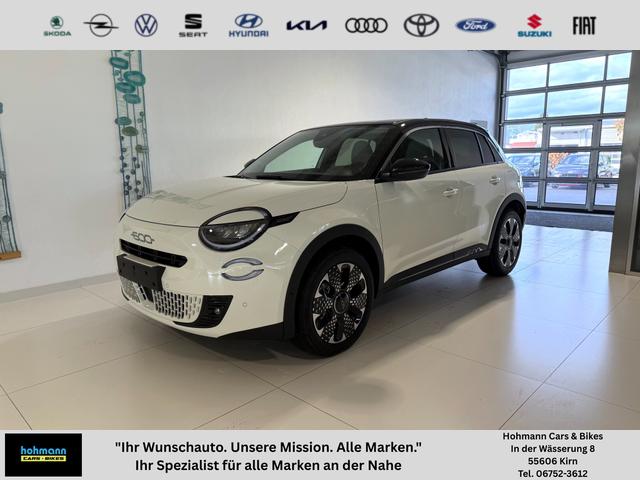 Fiat 600 - La Prima Hybrid 1.2 T3 107 kW (145 PS) DCT Klimaautomatik, Massagesitz, Sitzheizung, elektrisch verstellbarer Fahrersitz, Radio, DAB, Apple CarPlay, Android Auto, Navigationssystem, 18 Zoll Leichtmetallfelgen, uvm.