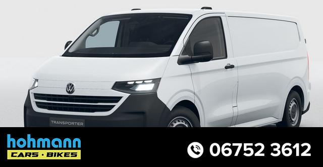 Volkswagen T7 Kastenwagen - Basis 2.0 TDI 170PS AUTOMATIK LANG, Weiß, HECKFLÜGELTÜREN, 2-Zonen-Klimautomatik, M-Lederlenkrad, Anhängerkupplung, Parksensoren vorn/hinten, Rückfahrkamera, Frontscheibe beheizbar, Ganzjahresreifen, Sitzpaket 46 (inkl. Sitzheizung), Reserverad, 70l Tank