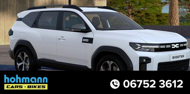 Dacia Bigster - Essential 1.2 TCe 140 Mild-Hybrid (2), 17" Alufelgen, Klimaanlage, Radio 10", Parksensoren hinten, Rückfahrkamera, Tempomat, Lederlenkrad, Dachreling