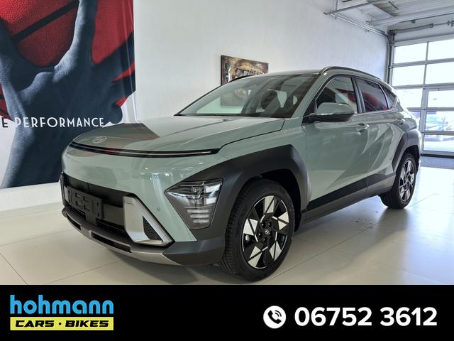 Hyundai KONA - GO+ 1.6 GDI 2WD Hybrid 68 kW (93 PS) Zusatzantrieb 32 kW (44 PS) Toter-Winkel-Assistent, Querverkehrs-Assistent, Sitzheizung, Lenkradheizung, 2-Zonen Klimaautomatik, Rückfahrkamera, Lichtsensor, Regensensor, 18 Zoll Leichtmetallfelgen, uvm.