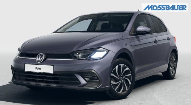 Volkswagen Polo LIFE 1.0 TSI 95PS, 15" ALU, PARKSENSOREN HI, RADIO COMPOSITION/USB VO+HI/BT/DAB/APP-CONNECT KLIMA LED-SCHEINW./-RÜCKLEUCHTEN NEBELSCHEINW. LANE ASSIST MÜDIGKEITSERK. DIG. COCKPIT MUFU-LEDERLENKRAD AUßENSPIEGEL ANKLAPPBAR MITTELARML. DOPPELTER LADEBODEN 