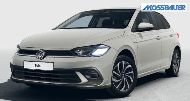 Volkswagen Polo LIFE 1.0 TSI 95PS, 15" ALU, PARKSENSOREN HI, RADIO COMPOSITION/USB VO+HI/BT/DAB/APP-CONNECT KLIMA LED-SCHEINW./-RÜCKLEUCHTEN NEBELSCHEINW. LANE ASSIST MÜDIGKEITSERK. DIG. COCKPIT MUFU-LEDERLENKRAD AUßENSPIEGEL ANKLAPPBAR MITTELARML. DOPPELTER LADEBODEN 