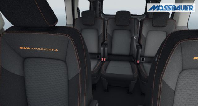 Volkswagen T7 Kombi PanAmericana 2.0 TDI 4MOTION (ALLRAD) 150PS AUTOMATIK + LANGER RADSTAND, 17" Alu "Monte Carlo", M-Lederlenkrad, Sitzheizung, 1-Zonen-Klimaautomatik, Parksensoren hinten, Privacy-Glas, 70l-Tank, Radio 13" Wireless App-Connect, Tempomat, Digitales Cockpit, Keyless Sta 