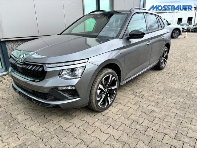 Skoda Kamiq Monte Carlo 1.0 TSI 115PS DSG, GRAU-MET/Dach schwarz, 18" ALU, AHK-VORBEREITUNG, Panoramadach, Matrix-LED, Parksensoren v/h, Kamera, Tempomat, Virtual Cockpit (8"!!), Kessy, Winter-Paket, Climatronic, Radio 8", SmartLink, NSW, Sport-M-Lederlenkrad beheizt, Dachreling 