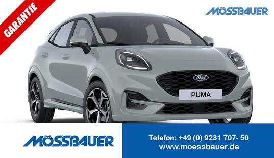 Ford Puma - ST-Line 1.0 125PS AUTOMATIK, Cactus-Gray, 5 Jahre Garantie, Winterpaket: Sitzheizung, Beheizte Frontscheibe, 17" Alufelgen, Klimaautomatik, NAVIGATION 12", Parksensoren hinten, Rückfahrkamera, Voll-LED-Scheinwerfer, Tempomat