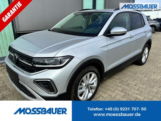 Volkswagen T-Cross - LIFE 1.0 TSI 115PS DSG/AUTOMATIK, Silber-Metallic, Parksensoren v/h, Rückfahrkamera, Privacy-Glas, Sitzheizung, Climatronic, IQ LIGHT MATRIX-LED, Radio Ready2Discover+Wireless App-Connect, 17" Alu, KEYLESS, M-Lederlenkrad, Dachreling