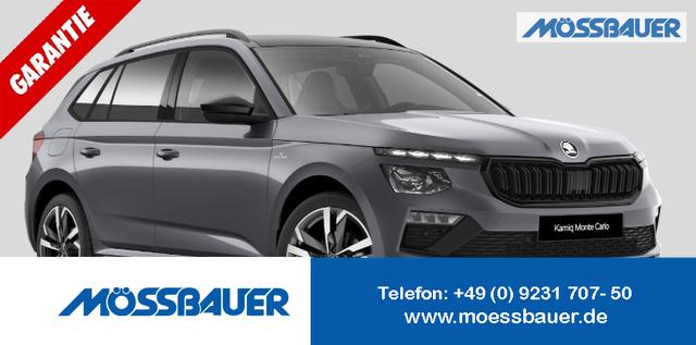 Skoda Kamiq Autonova Bayreuth ein M&ouml;ssbauer Autohaus - Monte Carlo 1.5 TSI 150PS DSG, 5J GARANTIE, 18"ALU, METALLIC, ELE. HECKKLAPPE, ANH&Auml;NGERKUPPLUNG, BEH. FRONTSCHEIBE, MATRIX-LED, PANORAMADACH, Sitzheizung, Lenkradhzg, Ladeboden, ACC, SIDE Assist, Virtual Cockpit 10", Parksensoren, Kamera, KESSY, Privacy, Climatronic