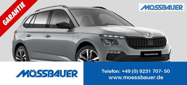 Skoda Kamiq Autonova Bayreuth ein M&ouml;ssbauer Autohaus - Monte Carlo 1.5 TSI 150PS DSG, 5J GARANTIE, 18"ALU, METALLIC, ELE. HECKKLAPPE, ANH&Auml;NGERKUPPLUNG, BEH. FRONTSCHEIBE, MATRIX-LED, PANORAMADACH, Sitzheizung, Lenkradhzg, Ladeboden, ACC, SIDE Assist, Virtual Cockpit 10", Parksensoren, Kamera, KESSY, Privacy, Climatronic
