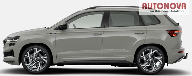 Skoda Karoq Sportline 1.5 TSI 150PS DSG, STAHL-GRAU, 5JGARANTIE, AHK SCHWENKBAR, 19" ALU SAGITARIUS, BEHEIZTE FRONTSCHEIBE, SITZHEIZUNG, MATRIX-LED, Elektr. Heckklappe, Virtual Cockpit 10", Climatronic, NAVI, ACC, Parksensoren v/h, R&uuml;ckfahrkamera, Dachreling, PRIVACY-GLAS 