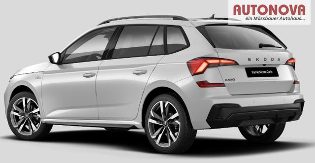 Skoda Kamiq Monte Carlo 1.5 TSI 150PS DSG, 5J GARANTIE, 18"ALU, METALLIC, ELE. HECKKLAPPE, ANH&Auml;NGERKUPPLUNG, BEH. FRONTSCHEIBE, MATRIX-LED, PANORAMADACH, Sitzheizung, Lenkradhzg, Ladeboden, ACC, SIDE Assist, Virtual Cockpit 10", Parksensoren, Kamera, KESSY, Privacy, Climatronic 