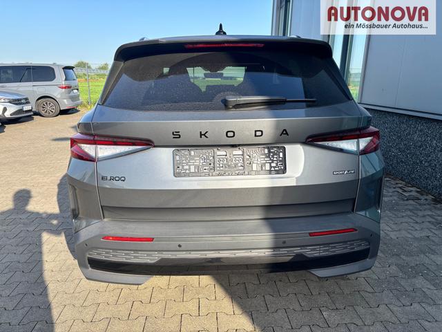 Skoda Elroq Sportline 60 204PS, GRAPHITE-GRAU METALLIC, ELEKTR. HECKKLAPPE, MATRIX-LED, BEH. FRONTSCHEIBE, SITZHEIZUNG V/H, 3Z-CLIMATRONIC, KESSY+ALARM, 20" ALU, SEITENAIRBAGS HINTEN, PARKSENSOREN R&Uuml;CKFAHRKAMERA, NAVIGATION, SUNSET, TRAVEL ASSIST 