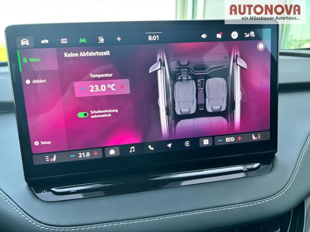 Skoda Elroq Sportline 60 204PS, GRAPHITE-GRAU METALLIC, ELEKTR. HECKKLAPPE, MATRIX-LED, BEH. FRONTSCHEIBE, SITZHEIZUNG V/H, 3Z-CLIMATRONIC, KESSY+ALARM, 20" ALU, SEITENAIRBAGS HINTEN, PARKSENSOREN R&Uuml;CKFAHRKAMERA, NAVIGATION, SUNSET, TRAVEL ASSIST 