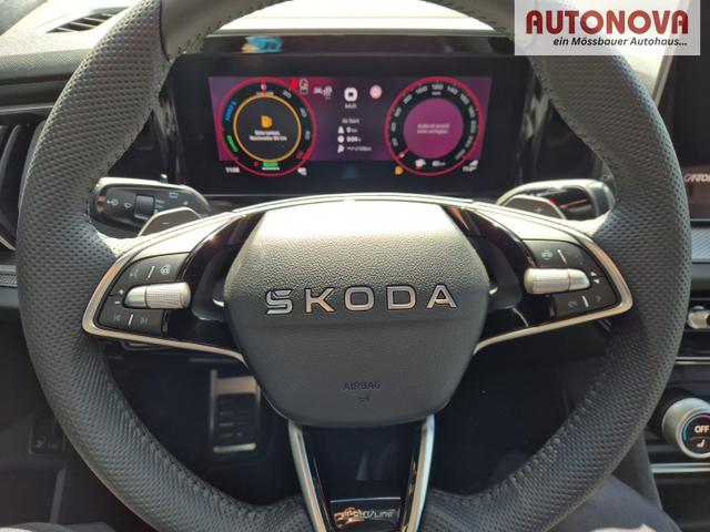 Skoda Kodiaq Sportline 1.5 TSI 204PS PHEV DSG schwenkb. AHK elektr. PanoDach HUD Alcantara PDC v+h 360&deg;Kamera CANTON Sound Klimaautomatik Sitzheizung Lenkradheizung Navi Apple CarPlay Android Auto 2xKeyless 19"LM vollelektr. Reichweite 116KM 