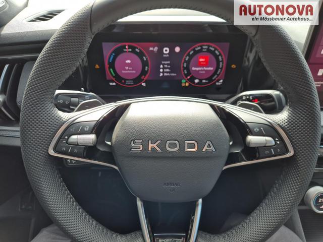 Skoda Kodiaq Sportline 1.5 TSI 204PS PHEV DSG schwenkb. AHK elektr. PanoDach HUD Alcantara PDC v+h 360&deg;Kamera CANTON Sound Klimaautomatik Sitzheizung Lenkradheizung Navi Apple CarPlay Android Auto 2xKeyless 19"LM vollelektr. Reichweite 116KM 